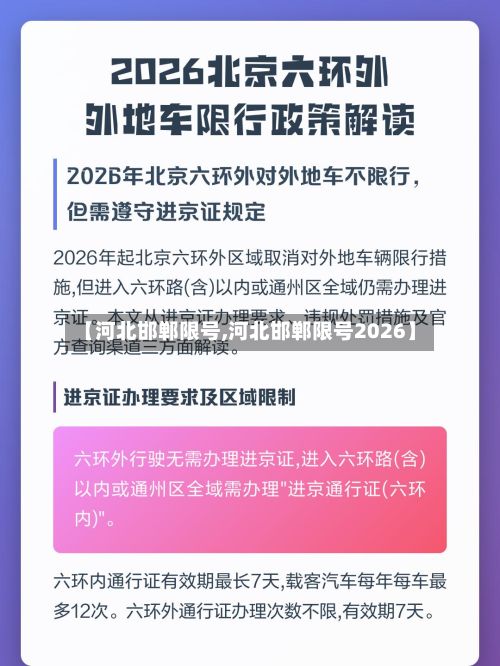 【河北邯郸限号,河北邯郸限号2026】
