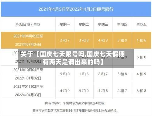 关于【国庆七天限号吗,国庆七天假期有两天是调出来的吗】