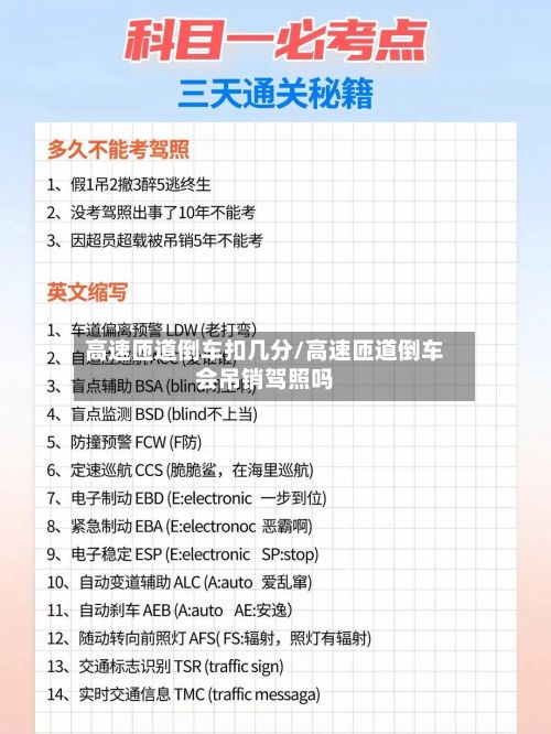 高速匝道倒车扣几分/高速匝道倒车会吊销驾照吗-第3张图片