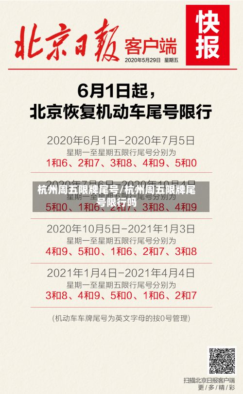 杭州周五限牌尾号/杭州周五限牌尾号限行吗-第3张图片