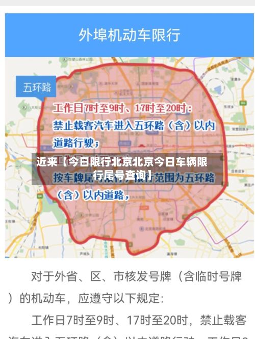 近来【今日限行北京北京今日车辆限行尾号查询】