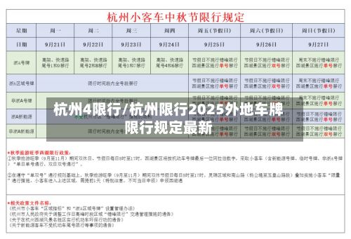 杭州4限行/杭州限行2025外地车牌限行规定最新-第1张图片