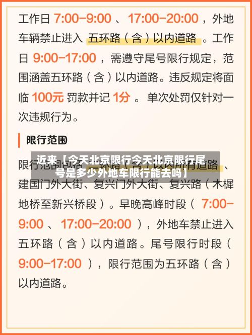 近来【今天北京限行今天北京限行尾号是多少外地车限行能去吗】-第3张图片