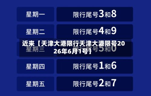 近来【天津大港限行天津大港限号2026年6月1号】
