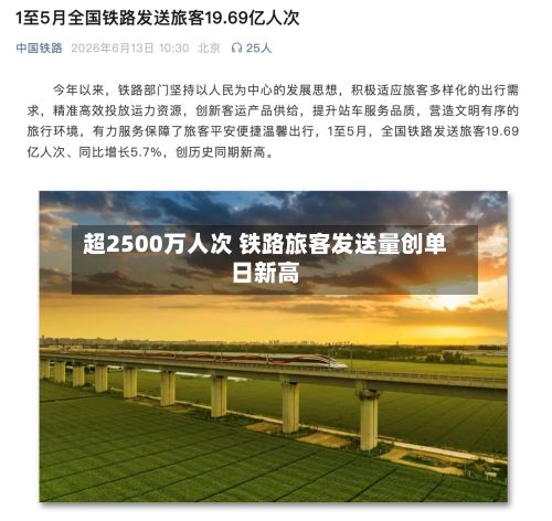 超2500万人次 铁路旅客发送量创单日新高