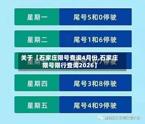 关于【石家庄限号查询4月份,石家庄限号限行查询2026】-第3张图片