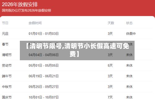 【清明节限号,清明节小长假高速可免费】