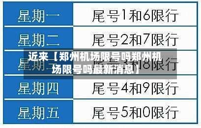 近来【郑州机场限号吗郑州机场限号吗最新消息】-第2张图片