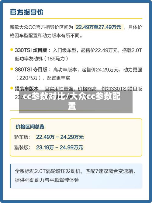 cc参数对比/大众cc参数配置