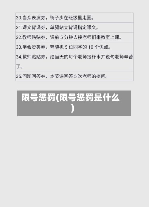 限号惩罚(限号惩罚是什么)-第2张图片