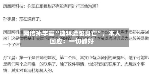 网传孙宇晨“迪拜遭袭身亡”，本人回应：一切都好-第2张图片