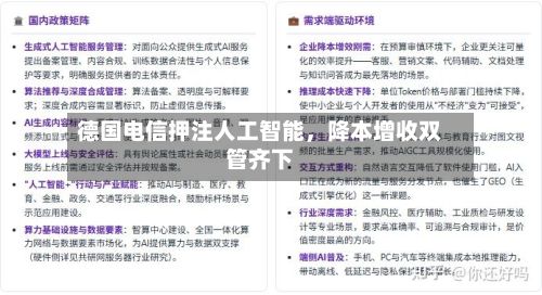德国电信押注人工智能，降本增收双管齐下