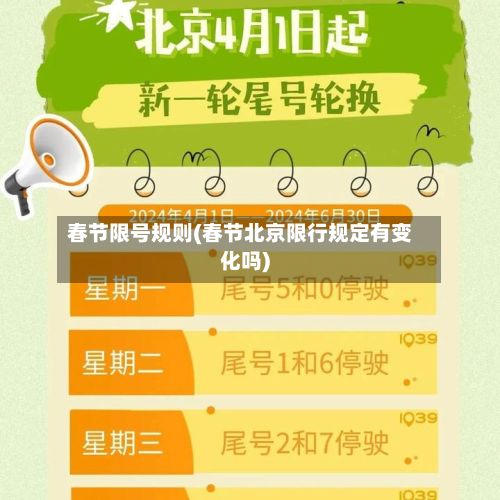 春节限号规则(春节北京限行规定有变化吗)