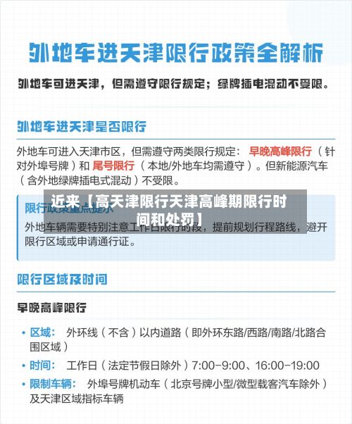 近来【高天津限行天津高峰期限行时间和处罚】