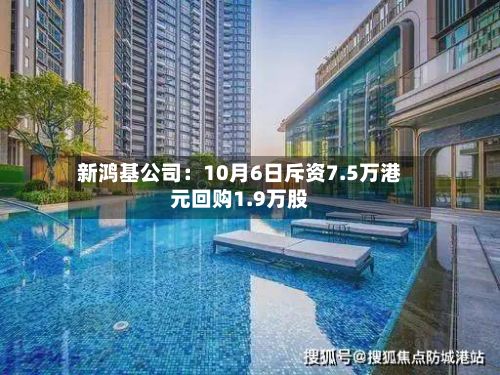 新鸿基公司：10月6日斥资7.5万港元回购1.9万股-第2张图片