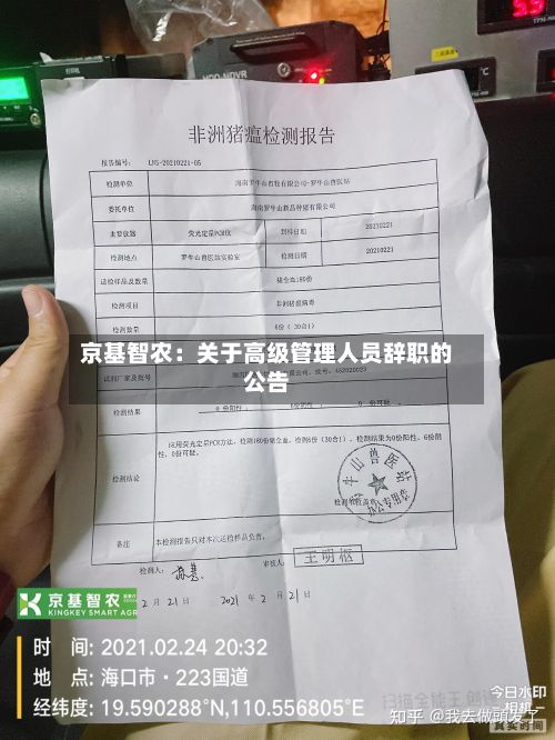 京基智农:关于高级管理人员辞职的公告-第1张图片