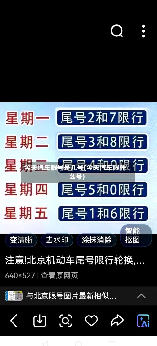 今天汽车限号是几号(今天汽车限什么号)