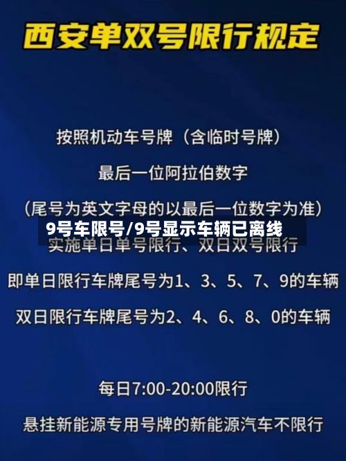 9号车限号/9号显示车辆已离线