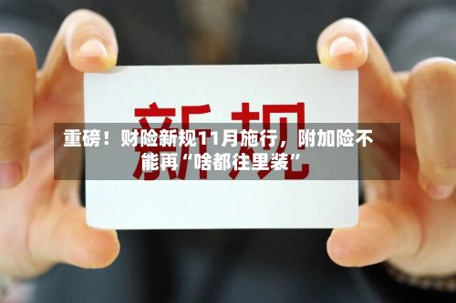 重磅！财险新规11月施行，附加险不能再“啥都往里装	”-第2张图片