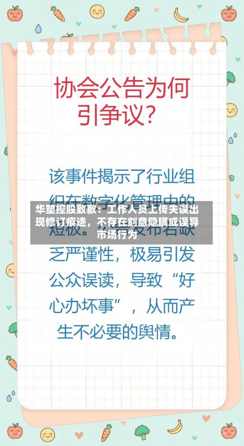 华塑控股致歉：工作人员上传失误出现修订痕迹，不存在刻意隐瞒或误导市场行为-第2张图片