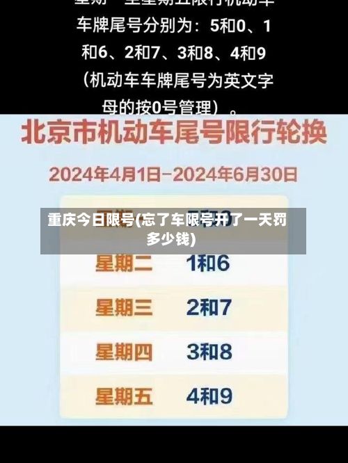 重庆今日限号(忘了车限号开了一天罚多少钱)-第2张图片