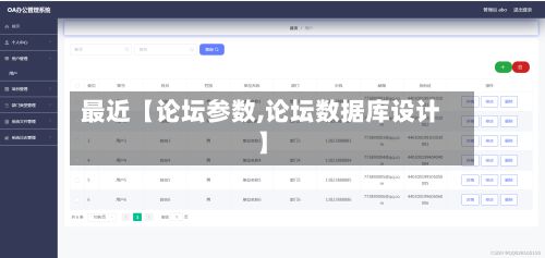 最近【论坛参数,论坛数据库设计】-第2张图片