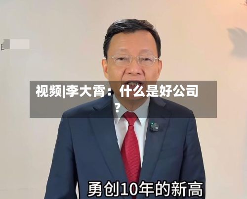 视频|李大霄：什么是好公司？