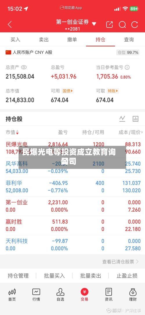 民爆光电等投资成立教育询问公司
