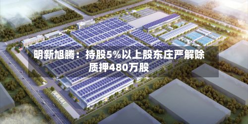 明新旭腾：持股5%以上股东庄严解除质押480万股