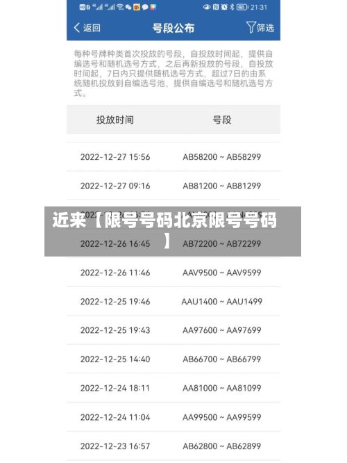 近来【限号号码北京限号号码】-第2张图片
