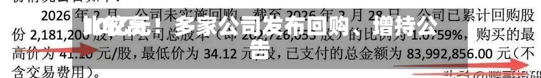 比较高10亿元！多家公司发布回购、增持公告-第3张图片