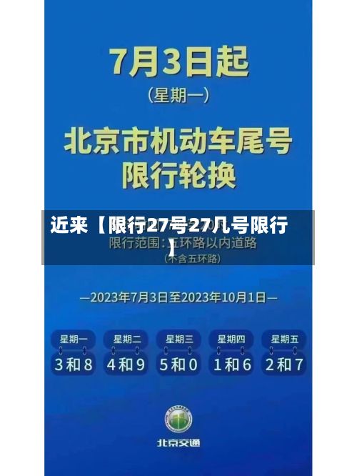 近来【限行27号27几号限行】
