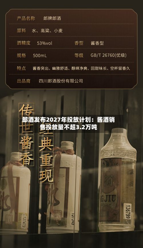 郎酒发布2027年投放计划:酱酒销售投放量不超3.2万吨-第1张图片