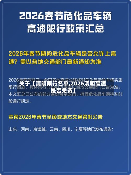 关于【清明限行名单,2026清明高速是否免费】-第1张图片