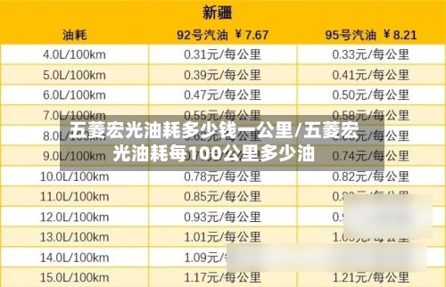 五菱宏光油耗多少钱一公里/五菱宏光油耗每100公里多少油