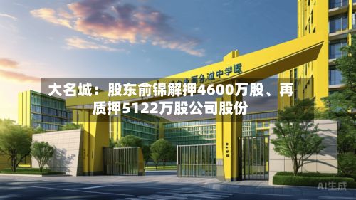 大名城：股东俞锦解押4600万股	、再质押5122万股公司股份-第2张图片