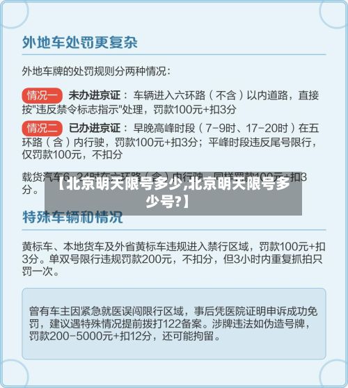 【北京明天限号多少,北京明天限号多少号?】