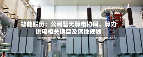 赣能股份：公司暂无算电协同、算力供电相关项目及落地规划-第2张图片