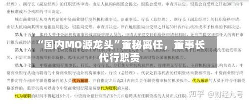 “国内MO源龙头”董秘离任	，董事长代行职责-第2张图片