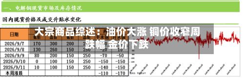 大宗商品综述:油价大涨 铜价收窄周跌幅 金价下跌-第3张图片