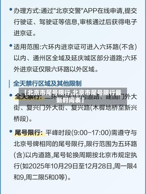【北京市尾号限行,北京市尾号限行最新时间表】
